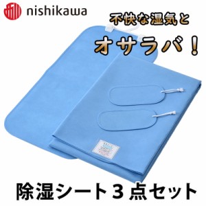 西川 除湿シート 3点セット シングル 90×180 吸湿センサー 防ダニ 防カビ 消臭 梅雨 雨 サラサラ 新聞 2119