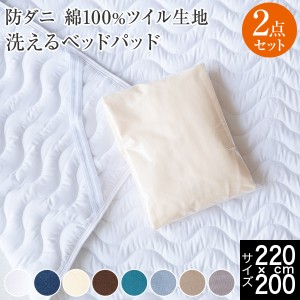 寝具セット 2点 ファミリー220 シングル＋セミダブル 2台用サイズ ファミリーサイズ 大きいサイズ 防ダニ 綿100% ツイル 寝具 と 洗える 