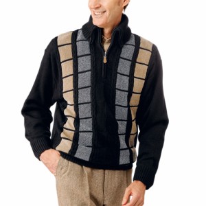 秋冬 マフラー要らずの暖かセーター（2色組） メンズ トップス 紳士服 シニア ニット ブラック シニアファッション 50代 60代 70代 80代 