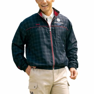 ブルゾン 秋冬 FILA チェック柄 裏フリースブルゾン（全2色） アウター メンズ 紳士服 シニア カジュアル スポーティ 黒 ベージュ ブラッ