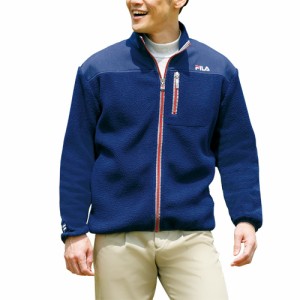 ジャケット フィラ 切替ソフトボアジャケット（全2色） アウター メンズ 紳士服 シニア ベージュ ネイビー 紺色 もこもこ 暖かい 上着 シ