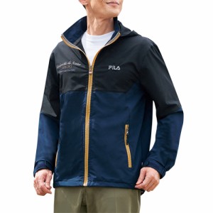 ブルゾン 秋冬 FILA ツートンカラーアクティブはっ水ブルゾン（全2色） アウター 上着 メンズ 紳士服 シニア 男性 撥水 ネイビー 紺色 オ