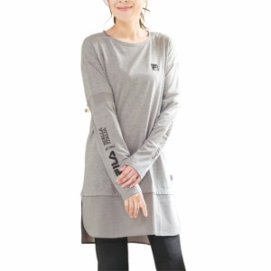 チュニック ロングTシャツ ロンT 長袖 レディース フィラ 切替メッシュチュニック（3色組） 婦人服 ミセス シニア 女性 カットソー シニ