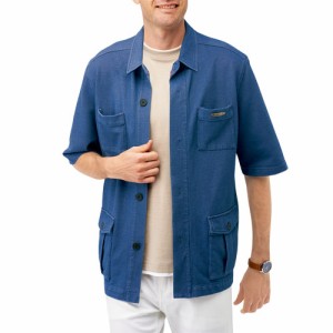 デニムシャツ ジャケット 春夏 ダンロップ・リファインド お父さんの多ポケットデニムシャツアウター（全2色） シャツジャケット メンズ 