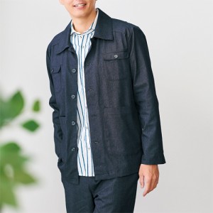 デニムシャツ 秋冬 日本製 広島デニム シャツジャケット 全2色 アウター ジャケット デニムシャツ 上着 ブルー ネイビー メンズ 紳士服 