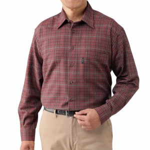 ピエルッチ ウール混 格子柄シャツ 2色組 カジュアルシャツ チェック メンズ 紳士服 シニア 男性 ワインレッド グレー 赤 灰色 シンプル 