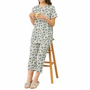 パジャマ 春夏 素敵に涼やか夏パジャマ 2色組 パジャマ 半袖 寝間着 レディース 婦人服 ミセス シニア 女性 ブルー レッド ハーフパンツ 