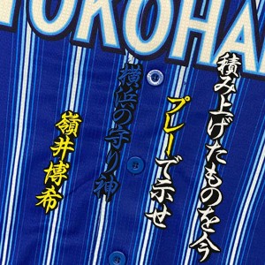 ★送料無料★横浜　DeNA　ベイスターズ　嶺井博希　応援歌　黒布　刺繍　ワッペン　ユニフォーム