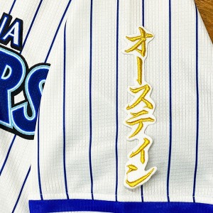 ★送料無料★横浜　DeNA ベイスターズ　オースティン　ネーム 2　白　刺繍　ワッペン　ユニフォーム