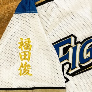 ★送料無料★北海道　日本ハム　ファイターズ　日ハム　福田俊　ネーム 2　白布　応援　刺繍　ワッペン