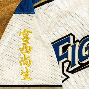 ★送料無料★北海道　日本ハム　ファイターズ　日ハム　宮西尚生　ネーム 2　白布　応援　刺繍　ワッペン