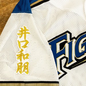 ★送料無料★北海道　日本ハム　ファイターズ　日ハム　井口和朋　ネーム 2　白布　応援　刺繍　ワッペン