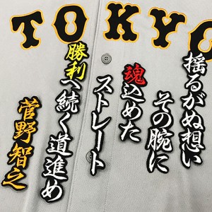 ★送料無料★東京　読売　ジャイアンツ　巨人　菅野智之　応援歌　黒布　刺繍　ワッペン　ユニフォーム