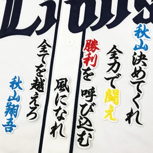 ★送料無料★埼玉　西武　ライオンズ　秋山翔吾　応援歌　白布　刺繍　ワッペン　ユニフォーム