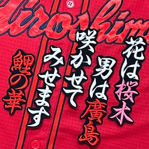 ★送料無料★広島 カープ　鯉の華　応援歌　黒布　刺繍　ワッペン　応援　ユニフォーム