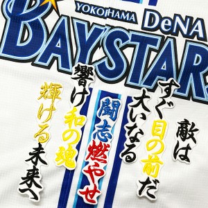 ★送料無料★横浜　DeNA　ベイスターズ　大和　応援歌　白布　刺繍　ワッペン　ユニフォーム