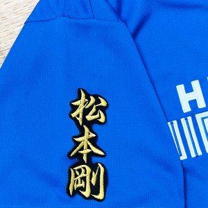 ★送料無料★北海道　日本ハム　ファイターズ　日ハム　松本剛　ネーム 2　黒布　応援　刺繍　ワッペン