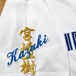 ★送料無料★北海道　日本ハム　ファイターズ　日ハム　宮崎一樹　ネーム　白布　応援　刺繍　ワッペン