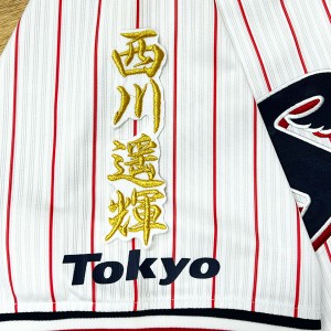 ★送料無料★東京　ヤクルト　スワローズ　西川遥輝　ネーム 2　白　刺繍　ワッペン　ユニフォーム