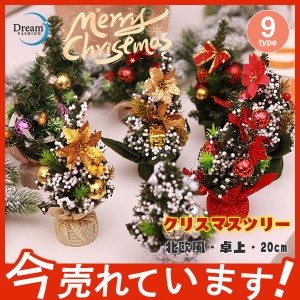 クリスマスツリー 20cm 北欧風 オーナメントセット おしゃれ 卓上 イルミネーション 小さめ 飾り付け かわいい クリスマス スタンド イン