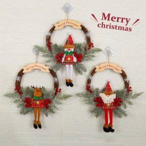 クリスマスリース 花輪 松かさ 北欧風 オーナメント クリスマス フラワーリース インテリア 玄関 おしゃれ 壁掛け飾り 玄関 部