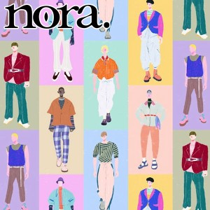 nora.　マネキンブロックパネル　10cm単位　切り売り　ST1108　シーチング生地　ノラ　NORA.　(270)　［在庫限り］