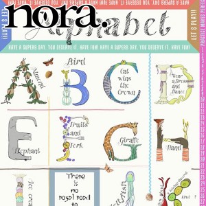 nora.　パネル状アルファベットの教室　パネルカット　約50cm単位　切り売り　ST1099　シーチング生地　ノラ　NORA.　(270)　［在庫限り
