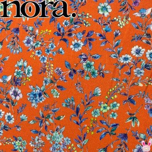 フレグランスボタニカル　Bオレンジ系　シーチング生地　10cm単位　切り売り　FR1149-B　ノラ　NORA.　（39）　★