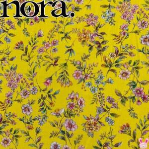 フレグランスボタニカル　Cイエロー系　シーチング生地　10cm単位　切り売り　FR1149-C　ノラ　NORA.　（29）　★