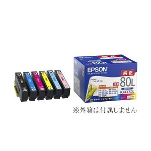 エプソン 純正 IC6CL80L カラリオ用 インクカートリッジ 増量タイプ 6色パック EPSON 純正品 箱なし プリンターインク IC80L