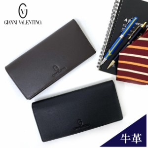 かぶせ長財布 メンズ GIANNI VALENTINO  長財布 61g521 薄マチ 長サイフ 財布 メンズ ブランド 革 人気 レザー ロングウォレット wallet 