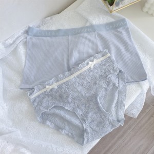 ペアパンツ 下着 カップル お揃い 男女 2点セット レギュラーショーツ バレンタインデープレゼント セクシー レース 3色 送料無料