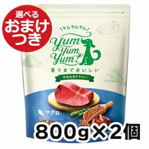 【リニューアル】ヤムヤムヤム  マグロ やわらかドライタイプ 犬用 800g×2個セットYum Yum Yum!