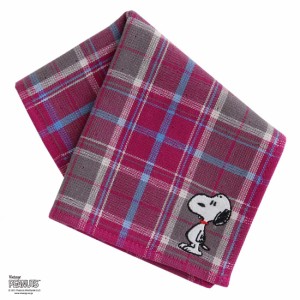 【SALE ￥660→￥440】33％OFF！ スヌーピー メンズハンカチ タオルハンカチ チェック パープル 【PEANUTS】