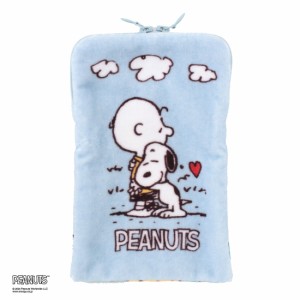 スヌーピー　ペットボトルタオル　スヌーピーとチャーリー・ブラウン　ブルー　【PEANUTS】