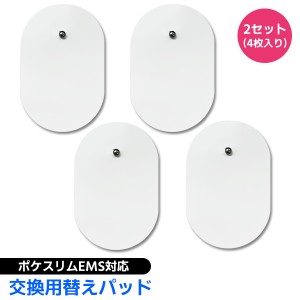 【最安値挑戦中】EMS ポケスリム対応 交換用替えパッド 俵型 2セット（4枚入り） 互換品 取替パッド 交換用パット 楕円形 男女兼用 替え