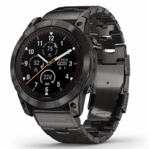 ガーミン(GARMIN) fenix 7X Pro Sapphire Dual Power Ti Carbon Gray / Carbon Gray Metal Band ソーラー充電可能 マルチスポーツGPSウォ