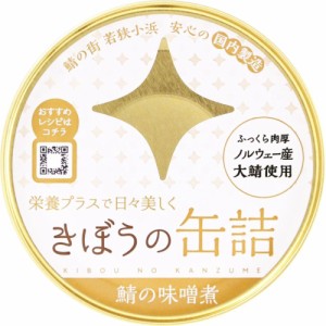 きぼうの缶詰 鯖味噌煮１８０ｇ ノルウェー産大鯖使用 無添加 国内製造 鯖缶 味噌煮 鯖味噌煮缶 さば 同梱におすすめ 鯖缶 非常食にもお