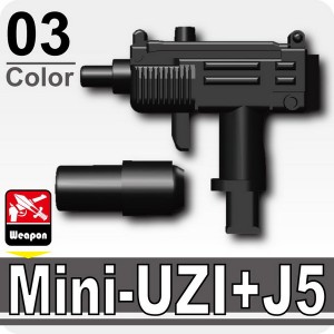 カスタムレゴ カスタムパーツ LEGO 武器 装備品 銃 ミニウージー　サイレンサー付き　UZI　サブマシンガン 海外　レゴ　パーツ　フィギュ