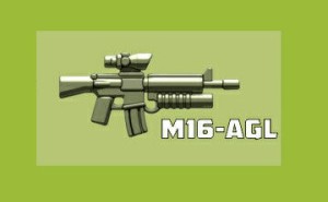 カスタムレゴ カスタムパーツ LEGO 武器 M16-AGL　アサルトライフル　オリーブ　中東　SWAT スワット ロシア　WW2 世界大戦