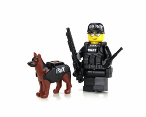 スワット 警察官　警察犬 K9セット　ミニフィグ　カスタムレゴ カスタムパーツ SWAT 海外 スワット　特殊部隊　レゴ　パーツ　フィギュア