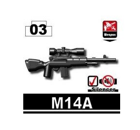 M14A スナイパーライフル ブラックミニフィグ　カスタムレゴ カスタムパーツ  武器 アーミー スワット　WW2 世界大戦 海外 特殊部隊　レ