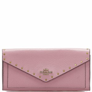 特価人気】 COACH - COACH コーチ 長財布 スタッズ ヌードピンク