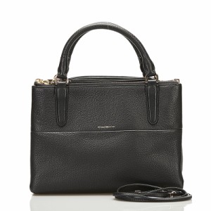 コーチ ミニ ボロー ハンドバッグ ショルダーバッグ 2WAY 28163 ブラック レザー レディース COACH 【中古】