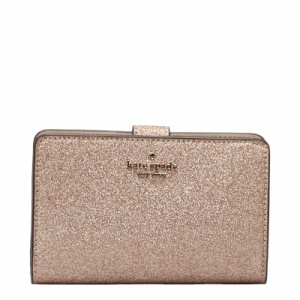 ケイトスペード ティンセル グリッター ファブリック 二つ折り財布 バイフォールド ウォレット K9254 ピンク PVC Kate Spade 【中古】