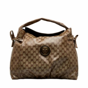 グッチ ヒステリア クレスト ハンドバッグ 286307 ベージュ ブラウン PVC レディース GUCCI 【中古】