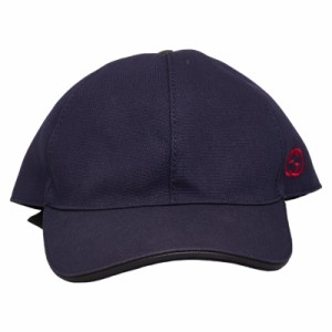 グッチ キャップ ベースボールキャップ サイズ:Ｍ 58 ネイビー レッド キャンバス メンズ GUCCI 【中古】