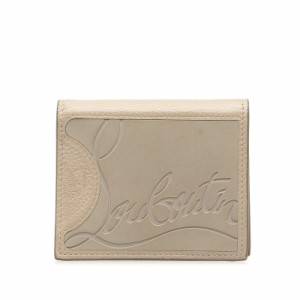 クリスチャンルブタン パロス 二つ折り財布 コンパクトウォレット グレー レッド レザー メンズ Christian Louboutin 【中古】