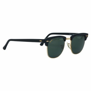 レイバン CLUBMASTER クラブマスター ウェリントン サングラス RB3016F ブラック ゴールド プラスチック レディース Ray-Ban 【中古】