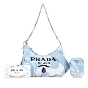 PRADA プラダ 化粧ポーチ 1N0724 ライトブルー系 テスートナイロン  